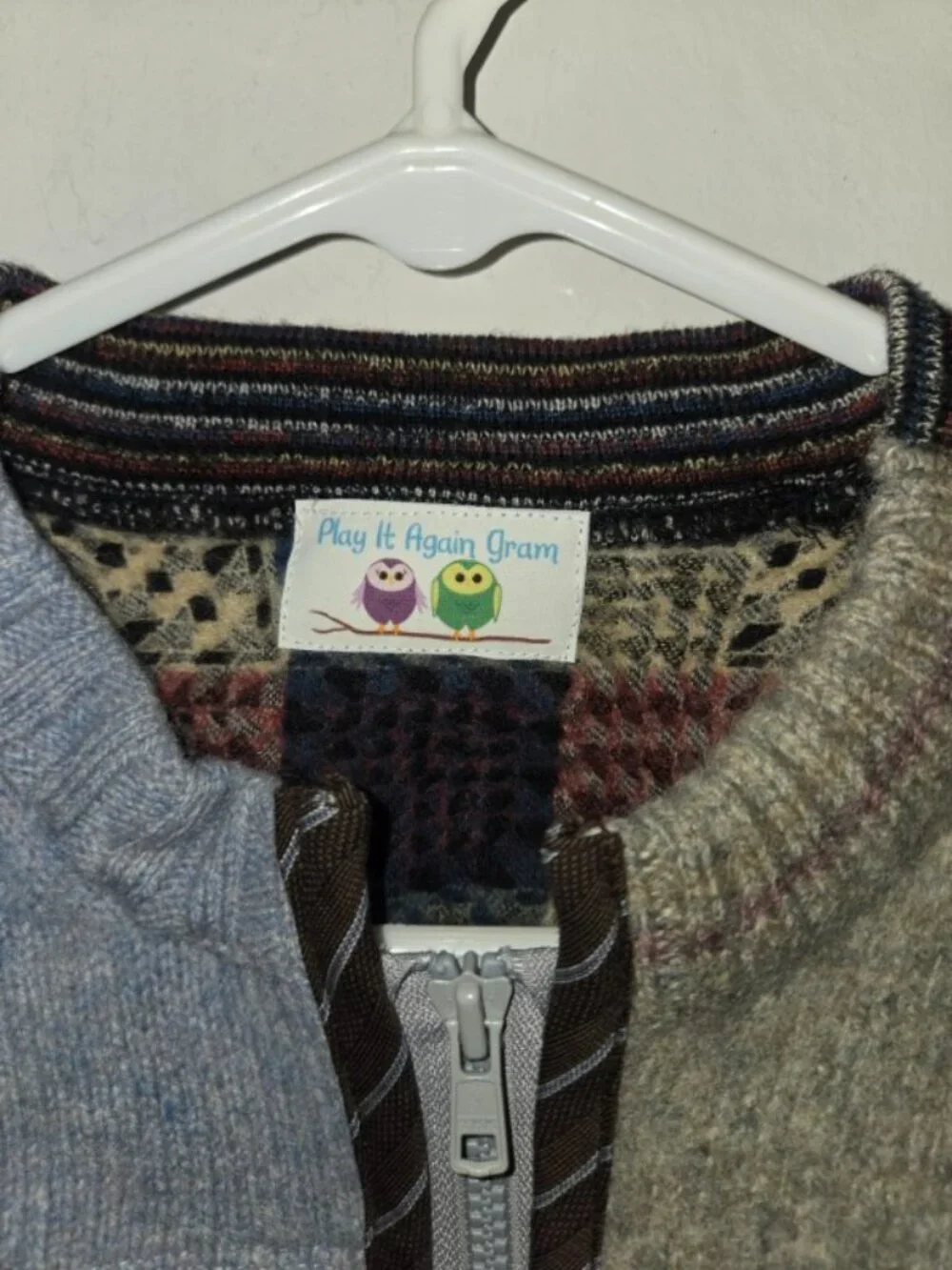 Play It Again Gram Upcycled Wool Patchwork Vest Toddler Kids Cozy Cottagecore 2T